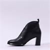 Wonders Vflex High Block Heel V Cut Boot - Black Leather